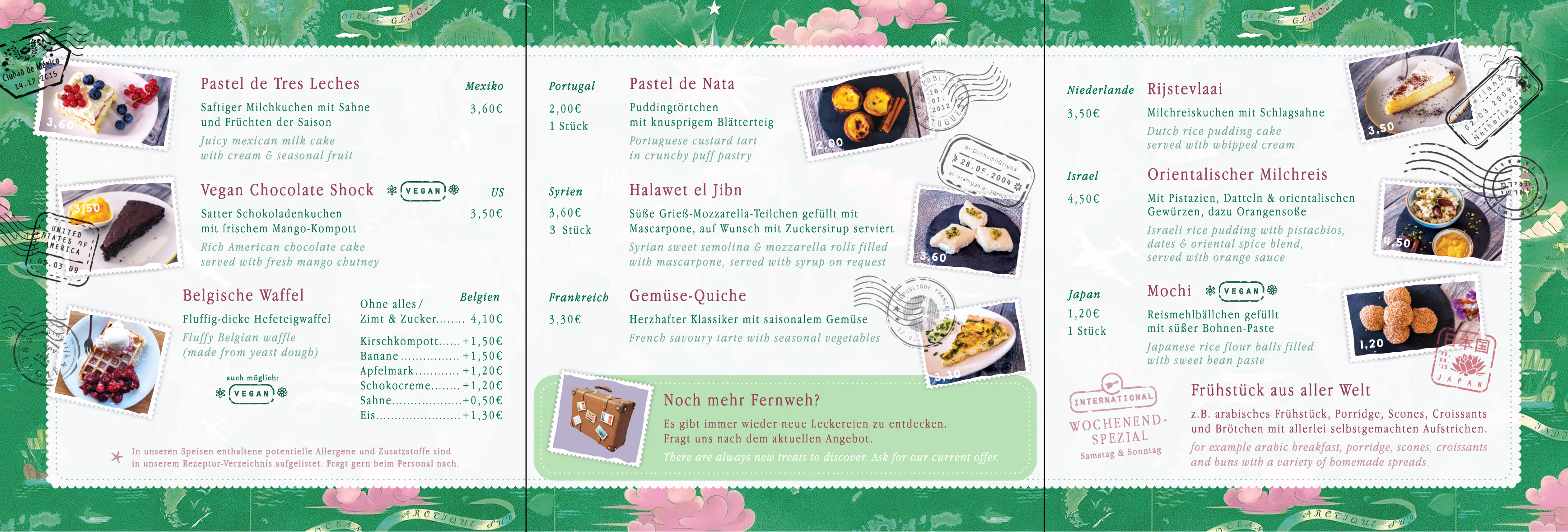 Menu opened up