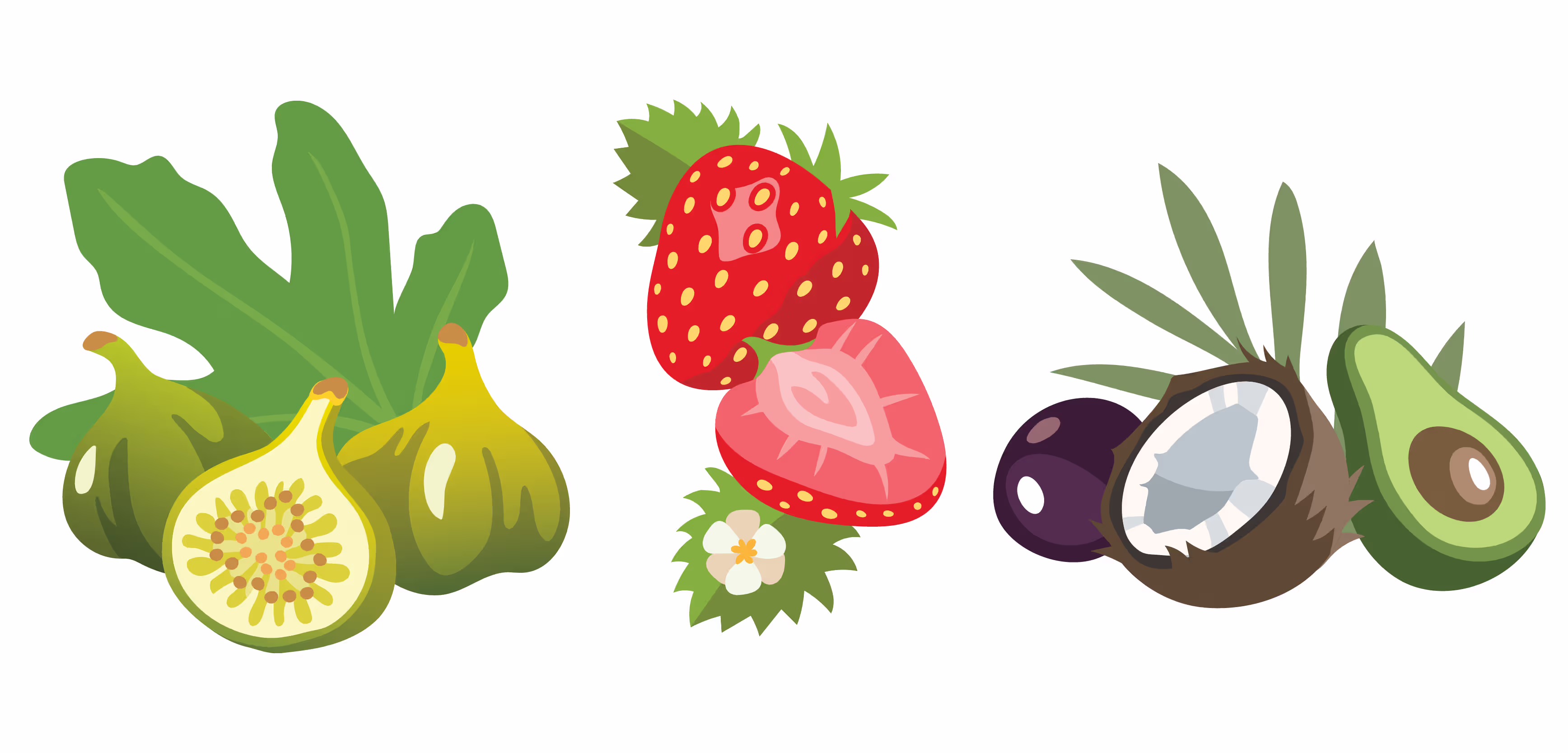 Various fruit used for a range of ice cream